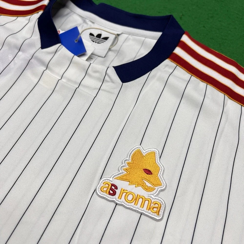 Mens Size 2XL XXL - Adidas AS Roma Terrace Icon White Soccer Jersey JM2128